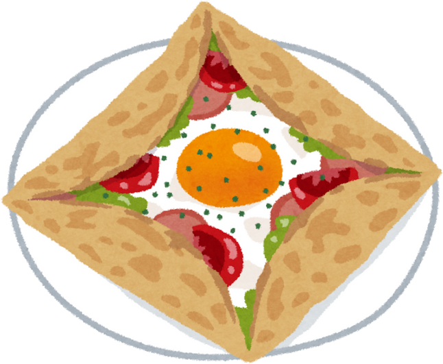 Illustration of a Buckwheat Crepe Galette with Toppings